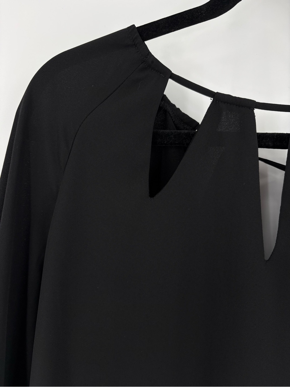Dark Fairy Forest Witch Goddess Black Bell Sleeve Sheer Flowy Blouse Top Medium - Picture 4 of 12